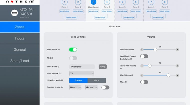 Anthem MDX-16 versterker screen 1
