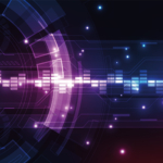 Futuristic Music Equalizer – Neon Audio Wave Digital HUD Backg