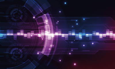 Futuristic Music Equalizer – Neon Audio Wave Digital HUD Backg