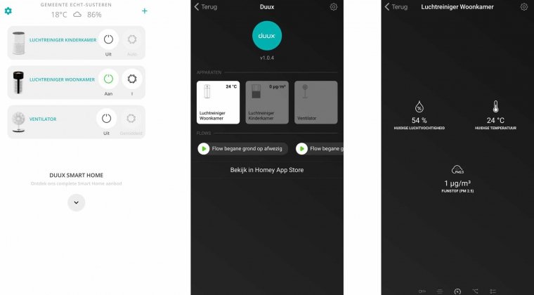 FWD SLP Duux app Homey