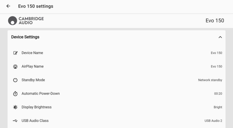 Review Cambridge Audio EVO 150 app 1