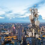 Telecommunication,Tower,With,5g,Cellular,Network,Antenna,On,Night,City