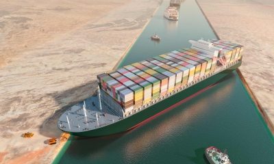 Maritime,Traffic,Jam.,Container,Cargo,Ship,Run,Aground,And,Stuck