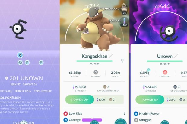 Unown Kangaskhan Pokémon Go