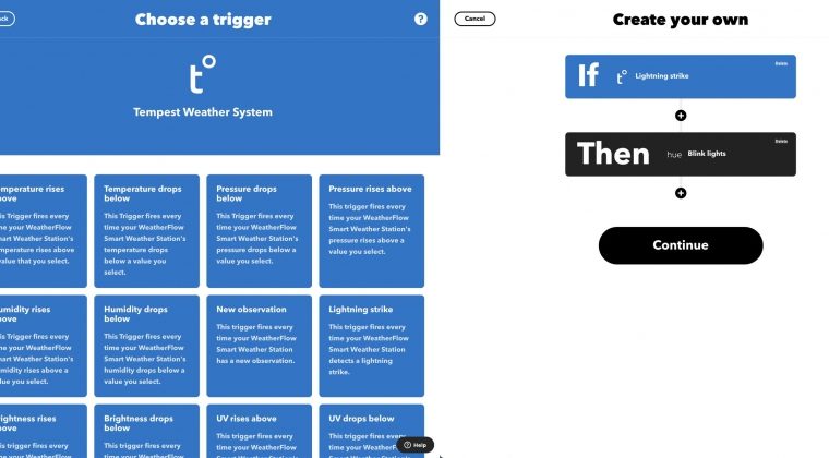 WeatherFlow Tempest ifttt