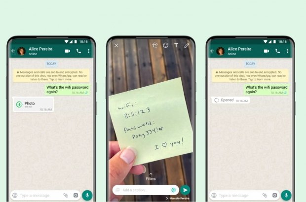 eenmalige weergave WhatsApp