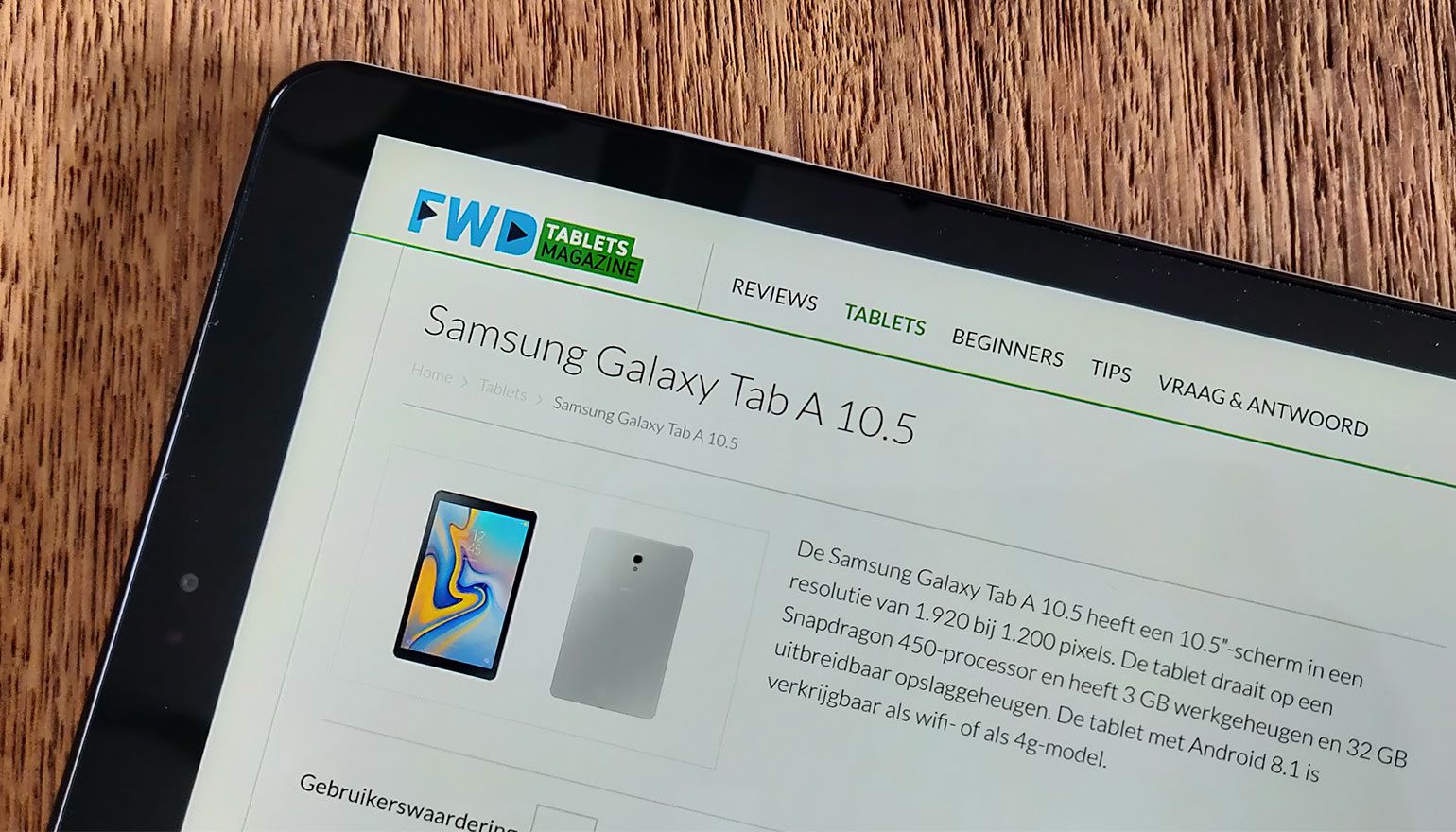 klinker dier Dubbelzinnigheid Review: Samsung Galaxy Tab A 10.5 - midrange tablet met premium allure | FWD